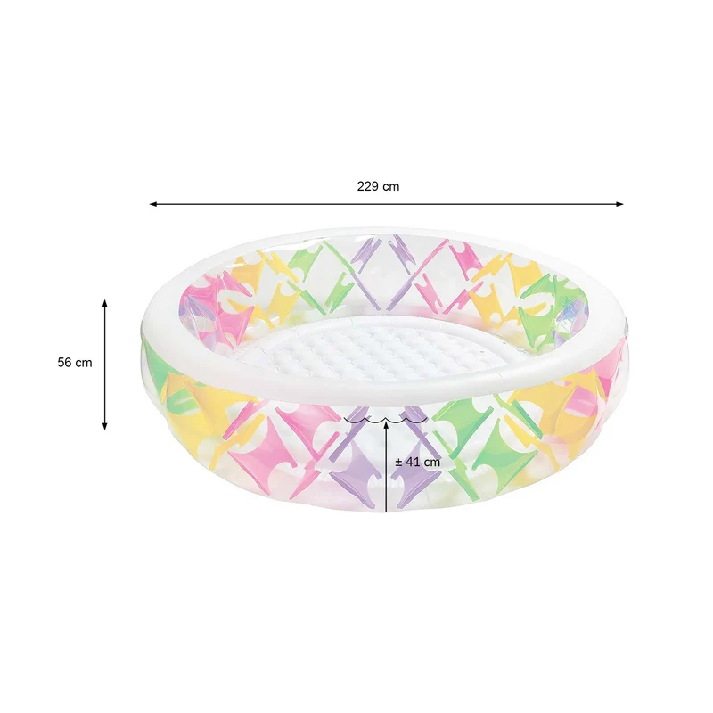 Aufblasbare Pool für Kinder Ø 229x56 cm Bunt aus PVC Intex