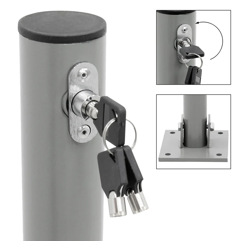 B-Ware Klappbare Parkpfosten 71 cm Anthrazit aus Stahl