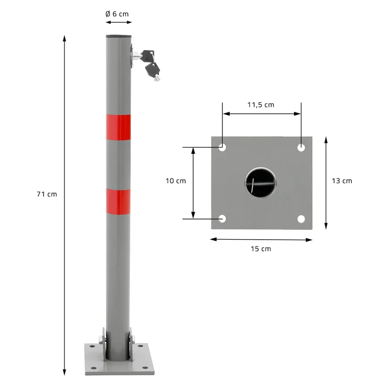B-Ware Klappbare Parkpfosten 71 cm Anthrazit aus Stahl