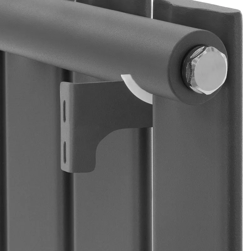 Badheizkörper 260x1800 mm Anthrazit mit Universale Anschlussgarnitur