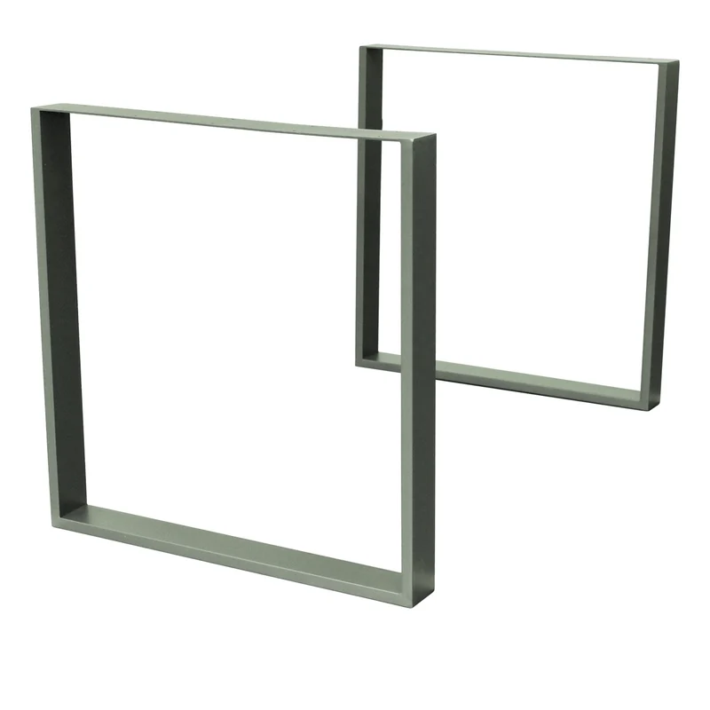 Tischbeine Tischgestell 2er Set U-Design 90 x 72 cm Steingrau aus Stahl ML-Design