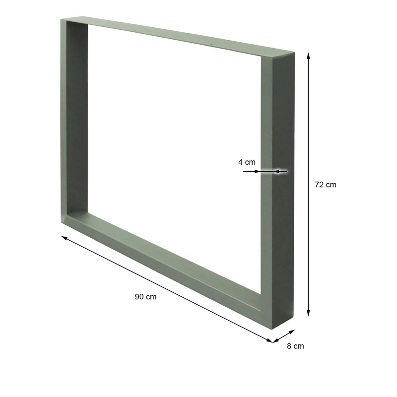 Tischbeine Tischgestell 2er Set U-Design 90 x 72 cm Steingrau aus Stahl ML-Design