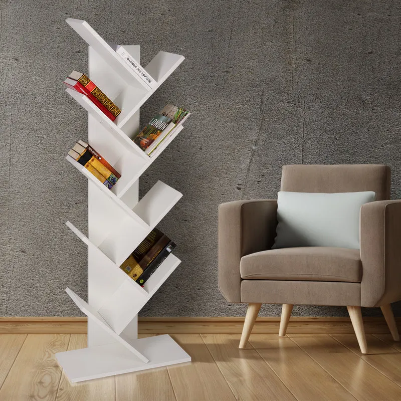 Bücherregal 50x25x140 cm Weiß inkl. 8 Ebenen in Bauform ML-Design