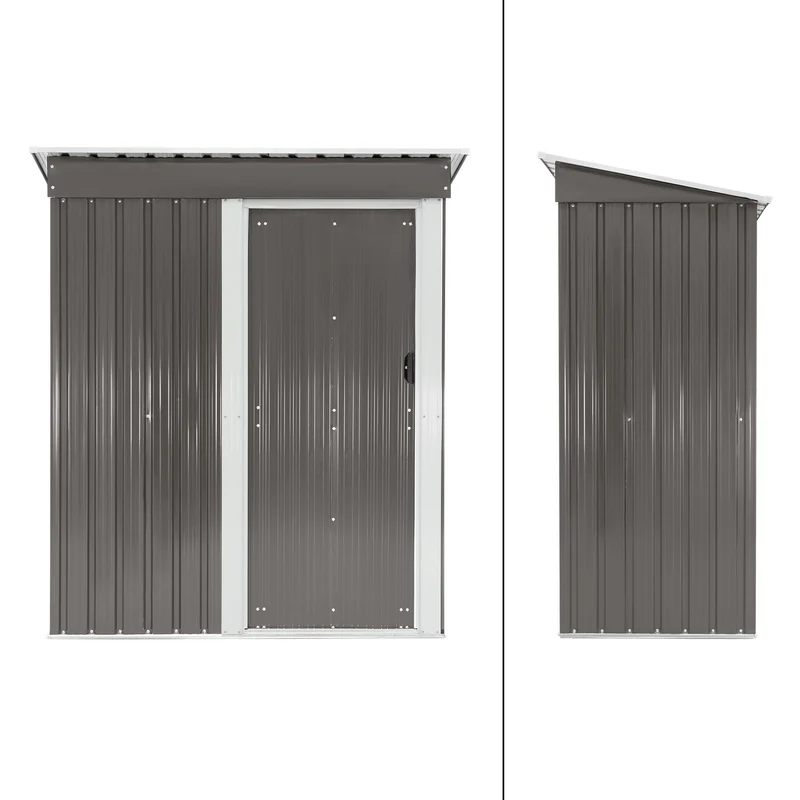 Gerätehaus 150x184x76 cm Hellgrau aus Metall ML-Design