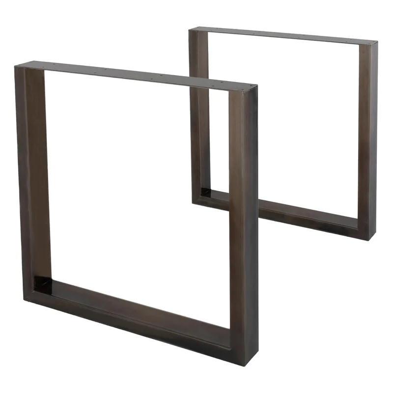 B-Ware Tischbeine Tischgestell 2er Set U-Design 60x72 cm Schwarz aus Stahl