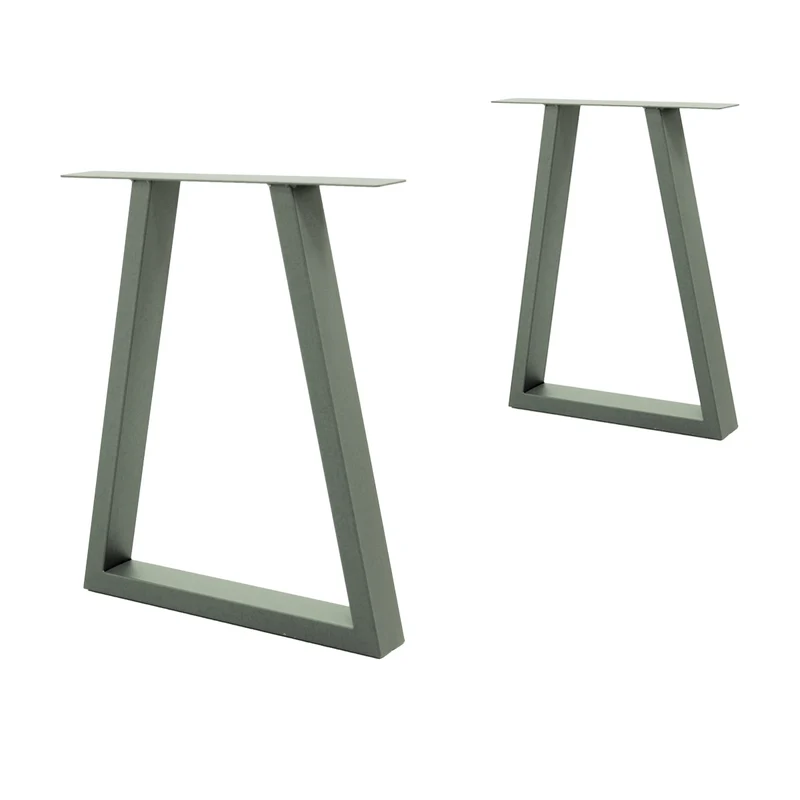 B-Ware Tischbeine Tischgestell 2er Set Trapez-Design 60x72 cm Steingrau aus Stahl
