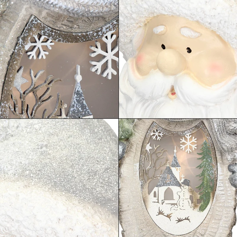 Weihnachtsmann mit LED Beleuchtung 52 cm aus Polyresin