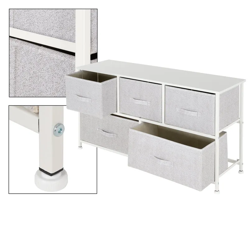 Kommode mit 5 Schubladen 100x30x545 cm Weiß aus MDF ML-Design