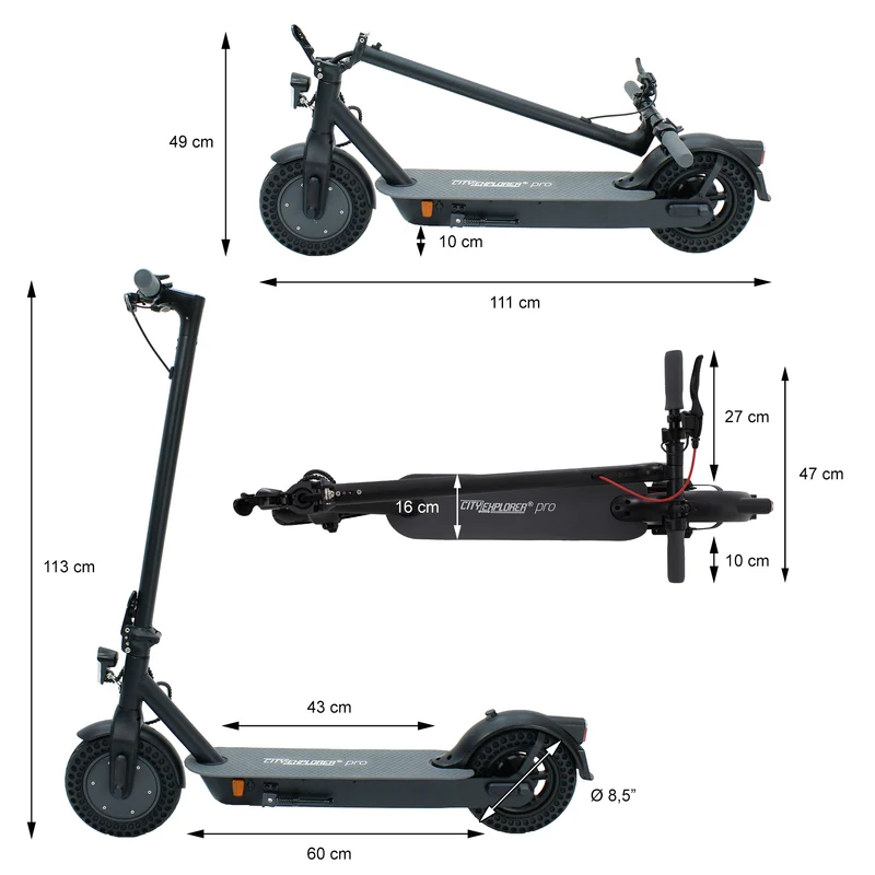 B-Ware City Explorer Pro E-Scooter mit Straßenzulassung 350W 7,5 Ah