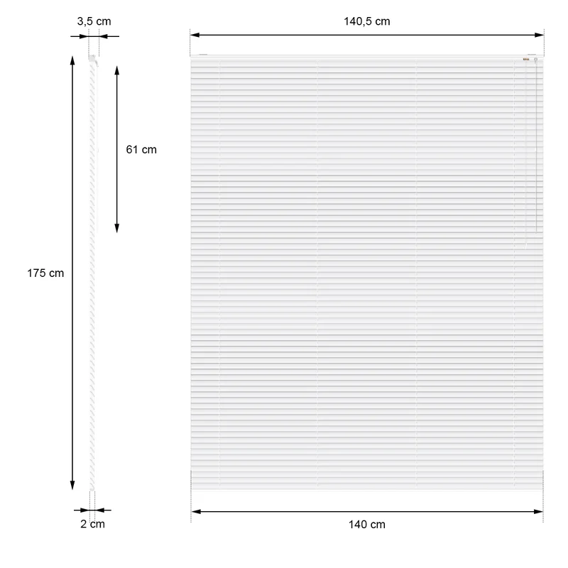Aluminium Jalousie 140x175 cm Silber inkl. Montageteile