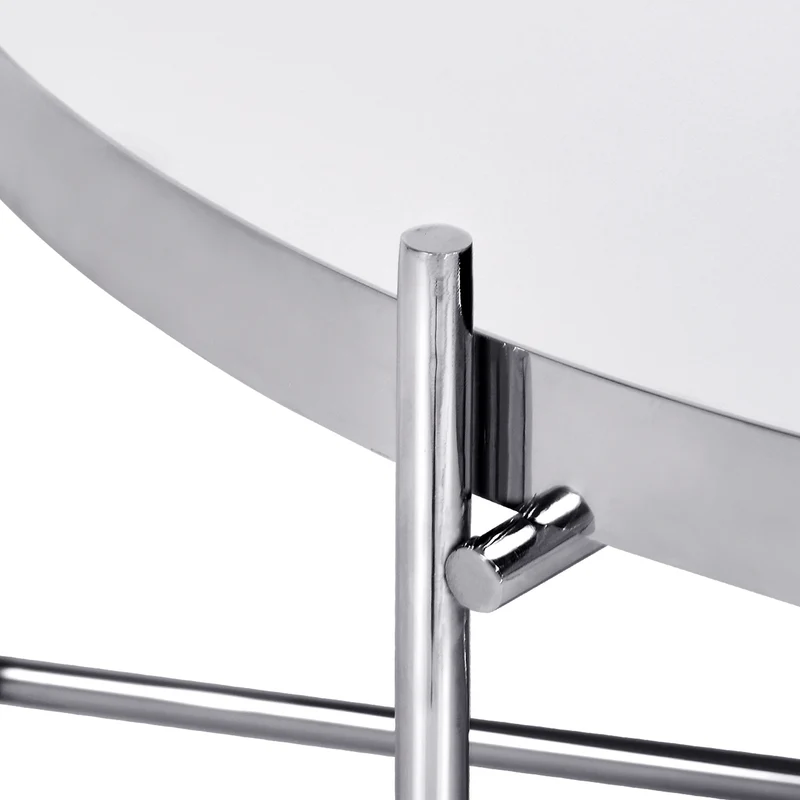 B-Ware Couchtisch Ø 75x35 cm Silber aus Metall und Glass WOMO-DESIGN