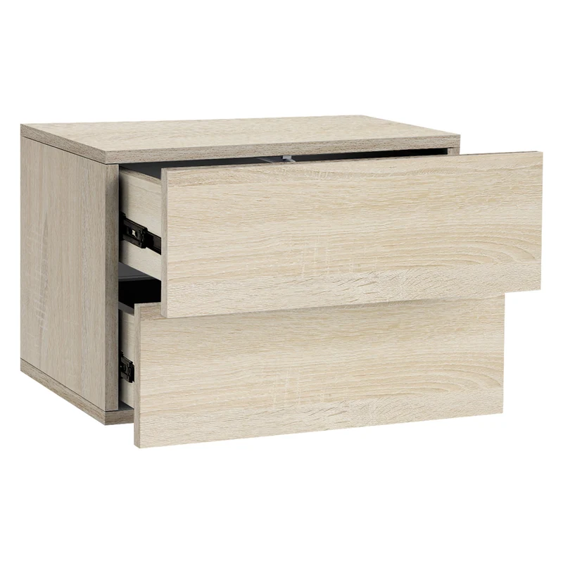 2er Set Nachttisch mit zwei Schubladen 42x29x30 cm Sonoma-Eiche ML-Design