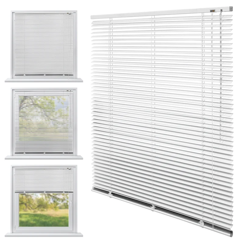 Aluminium Jalousie 60x130 cm Weiß inkl. Montagematerial