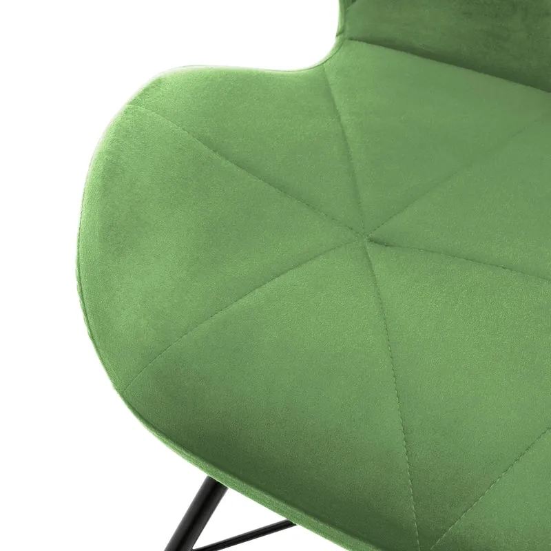 Esszimmerstuhl 6er Set mit Rückenlehne Salbei Küchenstuhl mit Microfaser-Samtbezug ML-Design