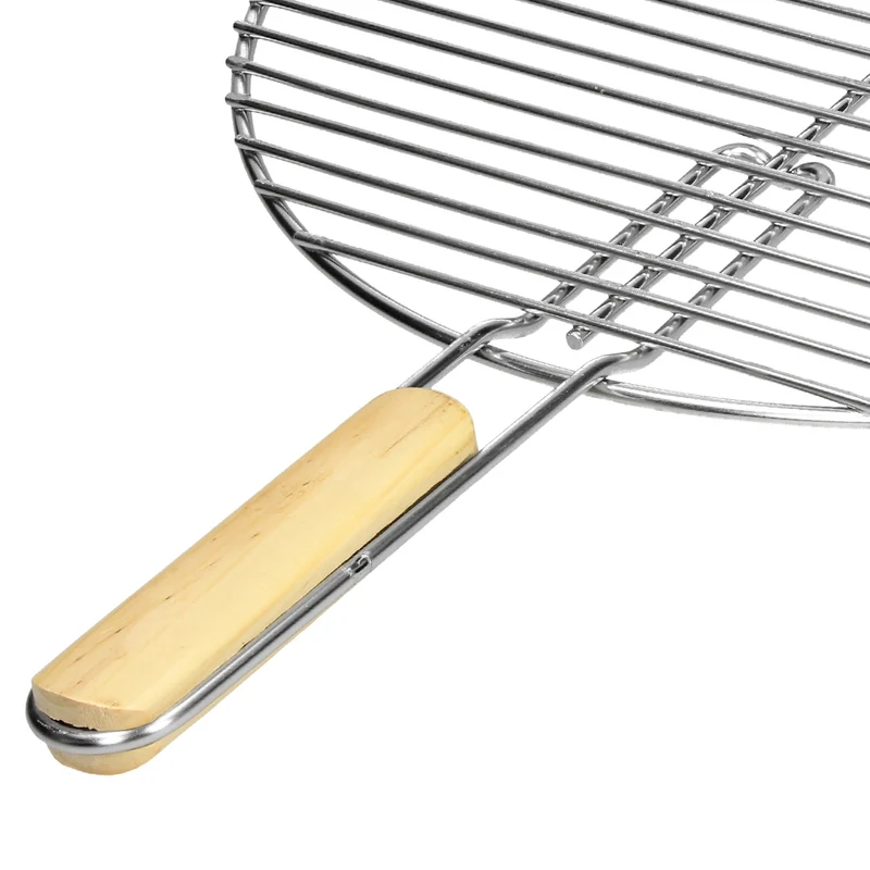 ECD Germany | Grillrost rund mit abnehmbaren Griffen Ø 44,5 cm Edelstahl, Outdoor Grillplatte robust für Gasgrill Holzkohlegrill BBQ Feuerstelle