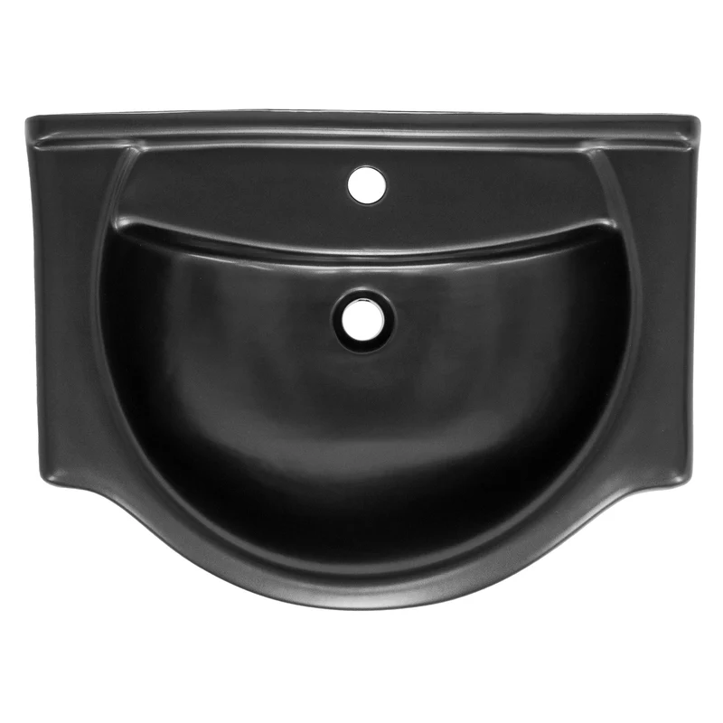 Waschbecken inkl. Ablaufgarnitur Silber mit Überlauf 67,5x51,5x21,5 cm Schwarz matt aus Keramik ML-Design