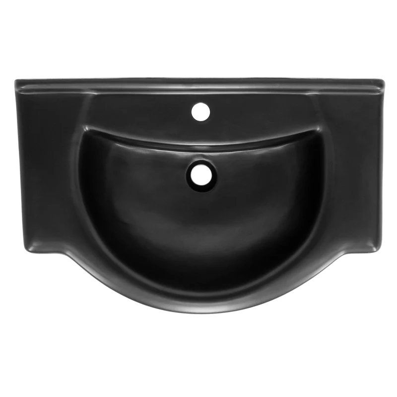 Waschbecken inkl. Ablaufgarnitur Silber mit Überlauf 77x50,5x22,5 cm Schwarz matt aus Keramik ML-Design