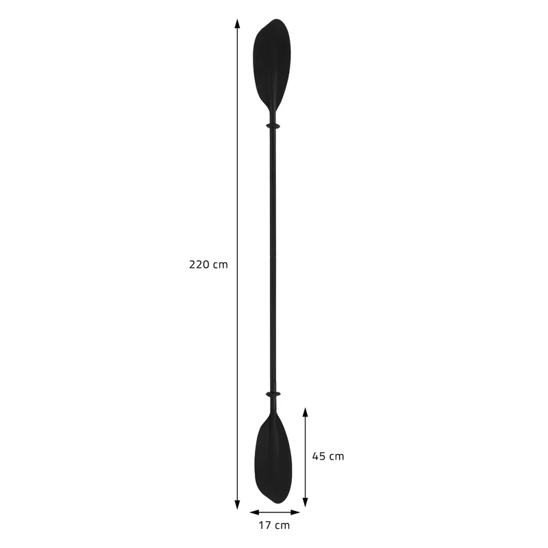 Doppelpaddel für SUP Kajak 4-tlg Schwarz aus Aluminium Paddel für Stand UP Paddle Board