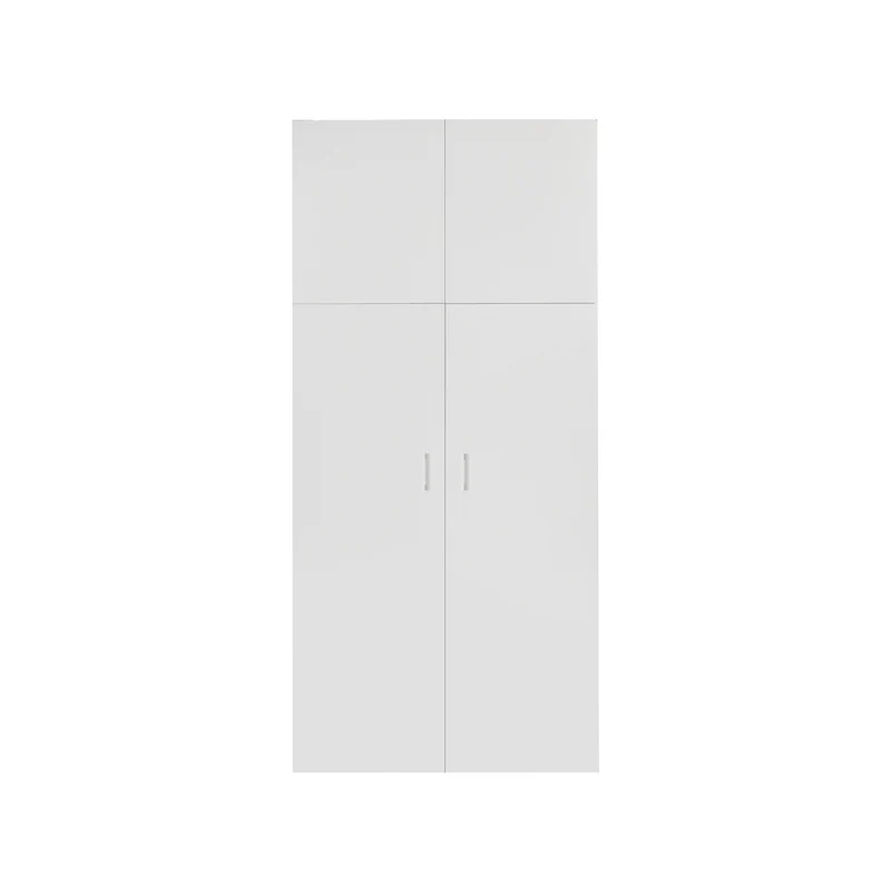 Mehrzweckschrank aus Holz 182,4 cm Weiß Kleiderschrank mit 2 Türen und 8 Fächern ML-Design
