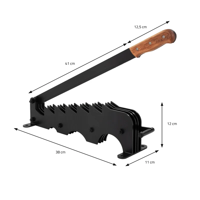 B-Ware Spanmesser Handholzspalter mit Holzgriff schwarz inkl. Montagematerial manueller Holzspalter