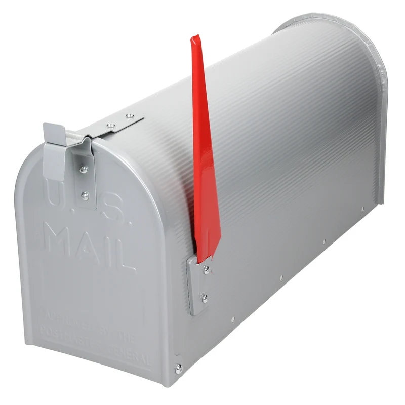 Briefkasten US Mailbox inkl. Wandhalterung Grau aus Aluminium ML-Design