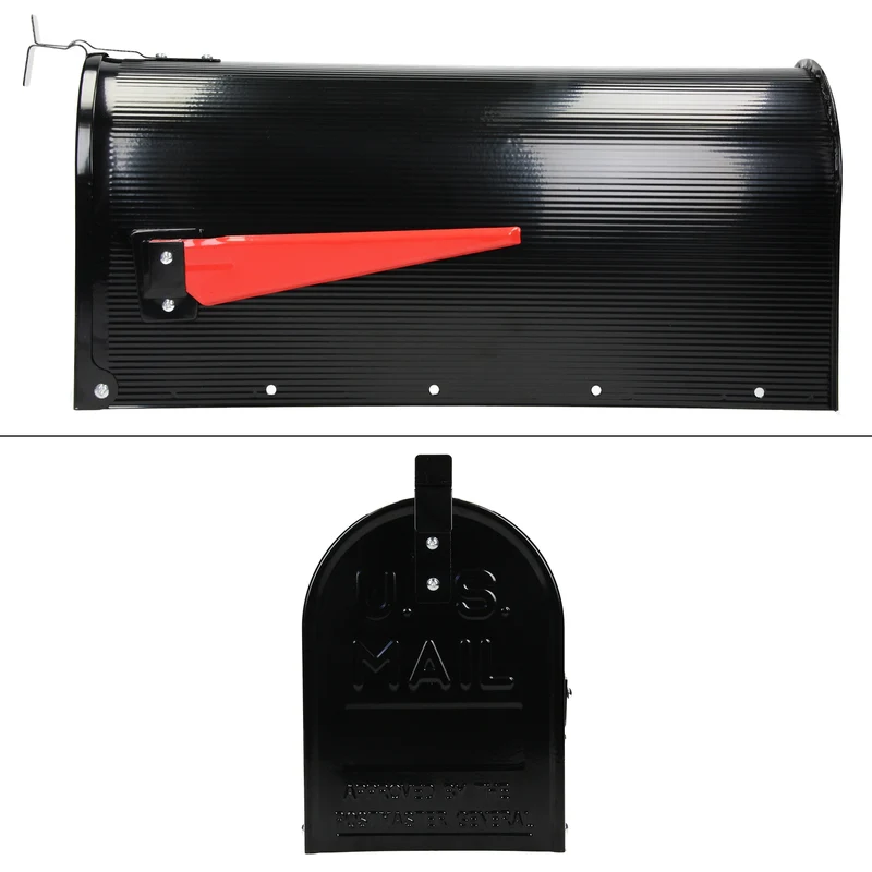 Briefkasten US Mailbox inkl. Wandhalterung Schwarz aus Aluminium ML-Design