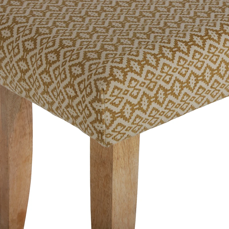 B-Ware Sitzbank 120x48x40 cm Weiß/Gold Stoffbezug mit Holzbeine WOMO-Design