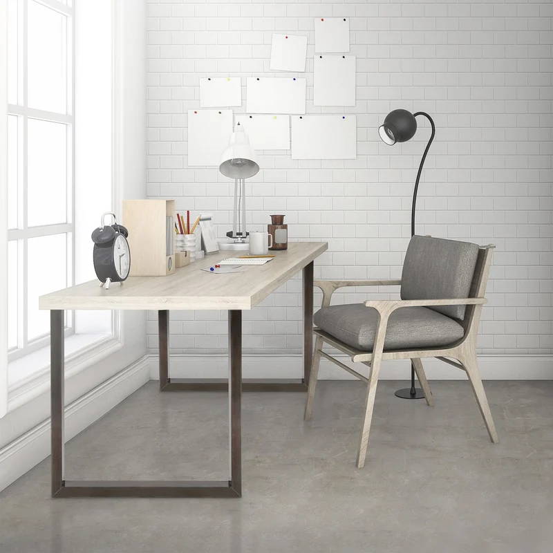 B-Ware Tischbeine Tischgestell 2er Set U-Design 80x72 cm Schwarz aus Stahl