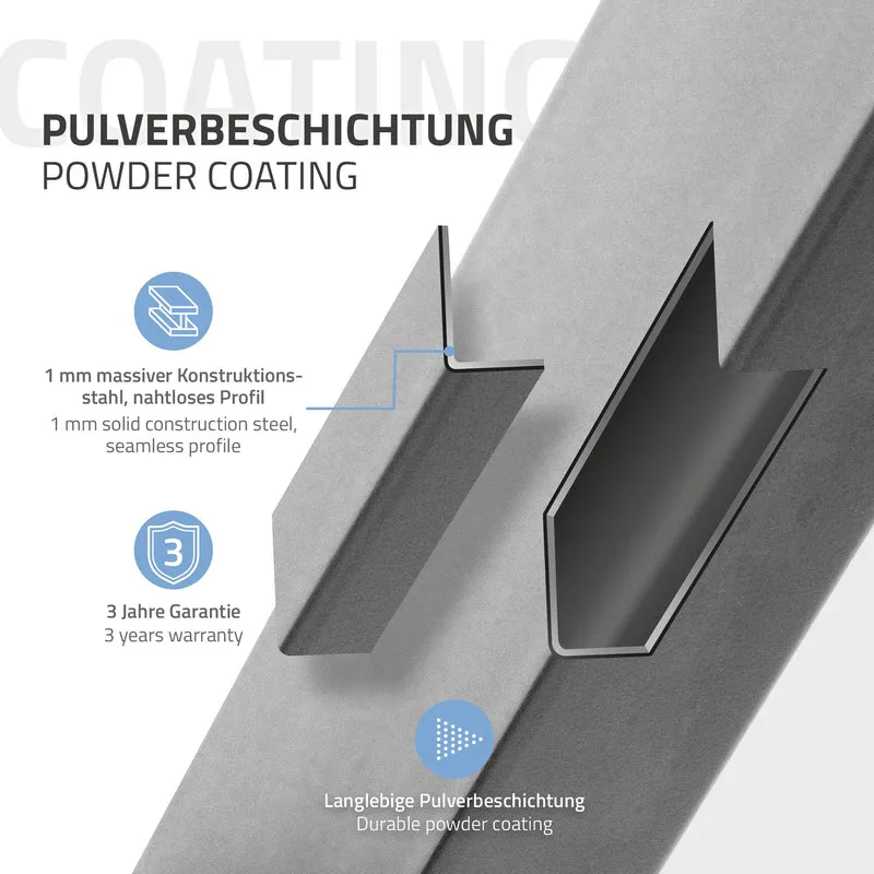 B-Ware Tischbeine Tischgestell 2er Set U-Design 80x72 cm Grau aus Stahl ML-Design