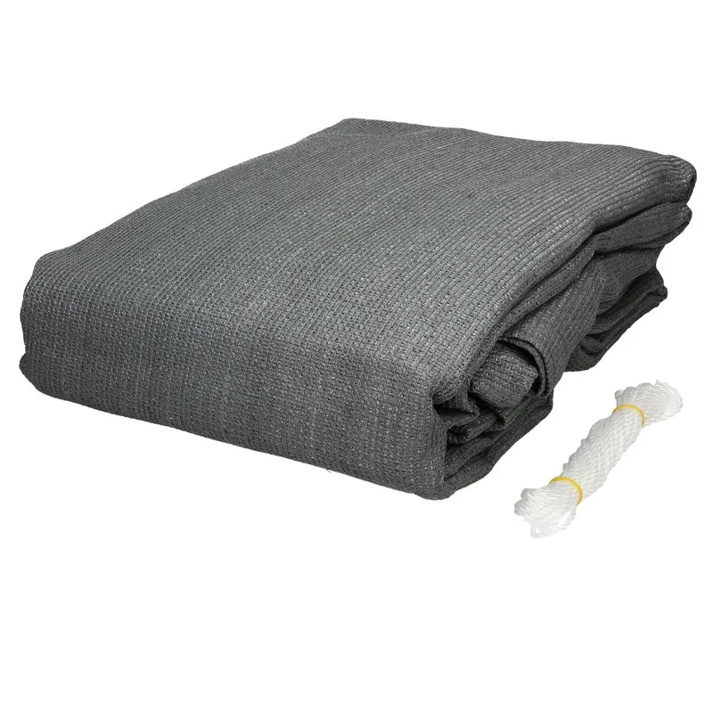 Sonnensegel rechteck 4x6 m Grau 100% HDPE mit UV Schutz inkl. Befestigungsseile