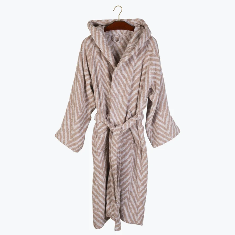 Accappatoio con Cappuccio chevron Moderno in Cotone 400 gr/mq