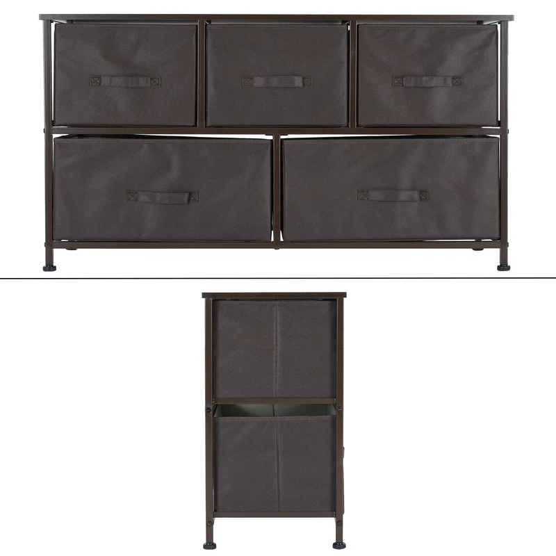 Kommode mit 5 Schubladen 100x30x54,5 cm Braun aus MDF ML-Design