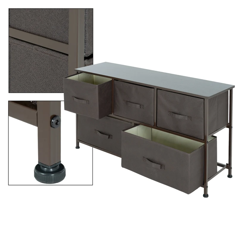 Kommode mit 5 Schubladen 100x30x54,5 cm Braun aus MDF ML-Design