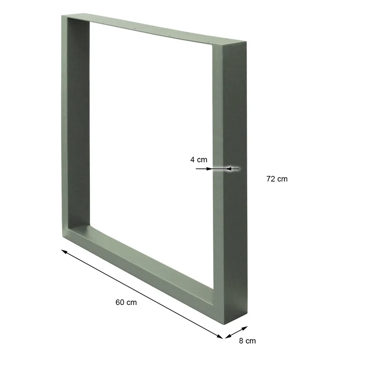 Tischbeine Tischgestell 2er Set U-Design 60 x 72 cm Grau aus Stahl ML-Design