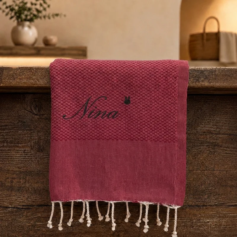 Telo Mare in Fouta di Puro Cotone Tinta Unita - Hammam