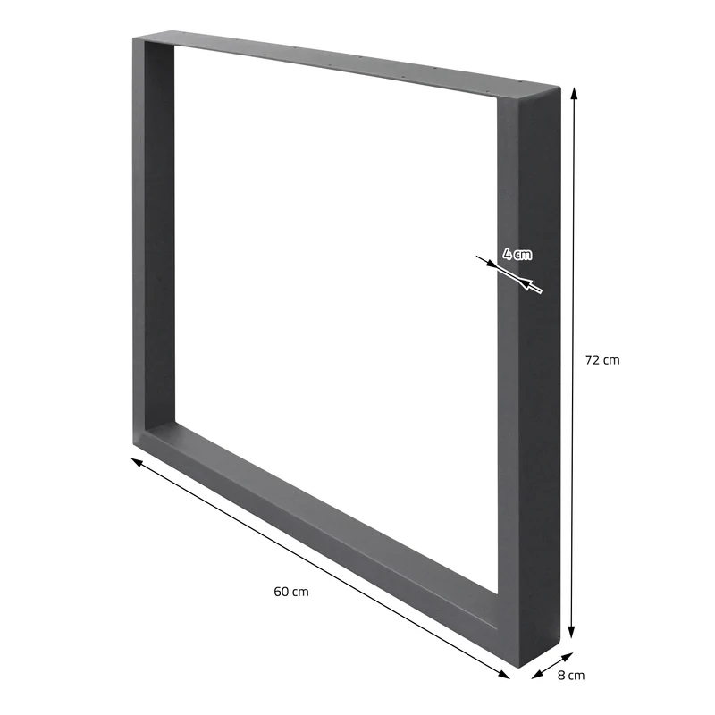 B-Ware Tischbeine 2er Set 60x72 cm Anthrazit aus Stahl