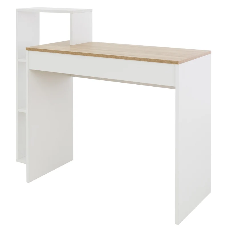 Schreibtisch mit Regal 110x72x40 cm Weiß/Sonoma-Eiche aus Holz ML-Design