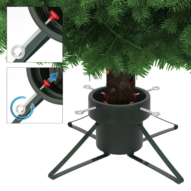 Weihnachtsbaumständer mit Wasserschale Dunkelgrün aus Metall für Bäume bis 250 cm