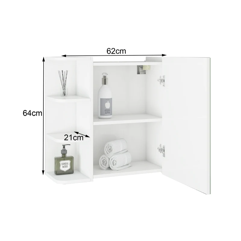 Badmöbel Set 3-Teilig modernen Stil Weiß aus Holz ML-Design