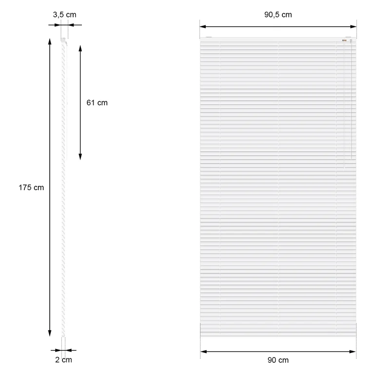 Aluminium Jalousie 90x175 cm Schwarz inkl. Montagematerial