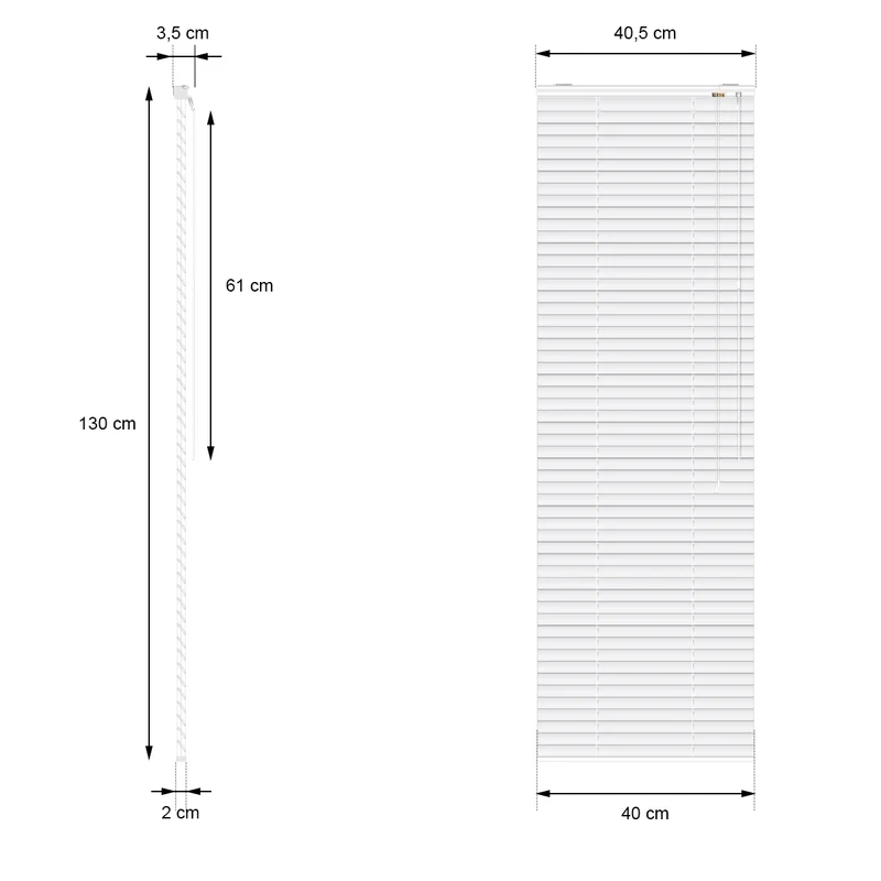 Aluminium Jalousie 40x130 cm Schwarz inkl. Montagematerial