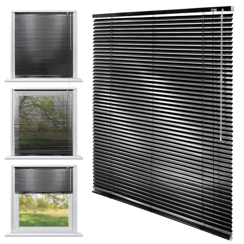 Aluminium Jalousie 40x130 cm Schwarz inkl. Montagematerial