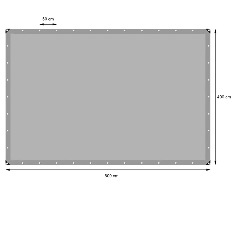 Abdeckplane Gewebeplane mit Ösen 4x6 m 180g/m² in Grau aus PE