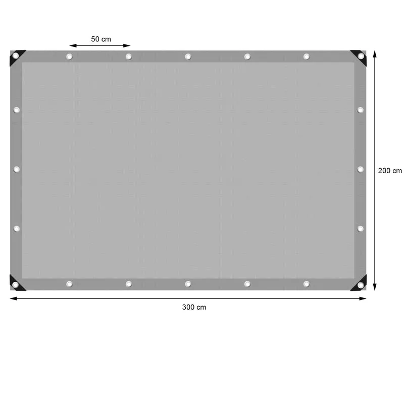 Abdeckplane Gewebeplane mit Ösen 2x3 m 180g/m² in Grau aus PE