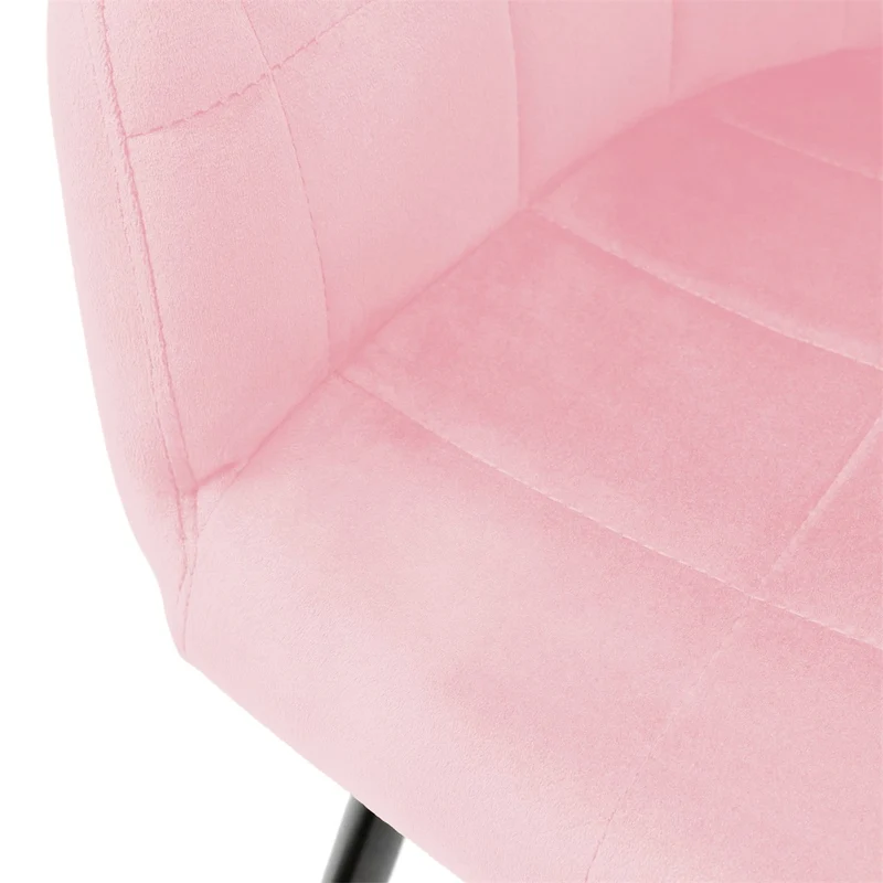 Esszimmerstuhl 2er Set mit Rücken- und Armlehnen Rosa Küchenstuhl mit Microfaser-Samtbezug