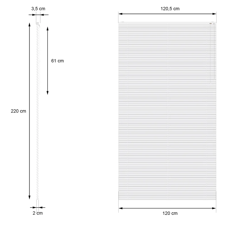 Aluminium Jalousie 120x220 cm Schwarz inkl. Montagematerial