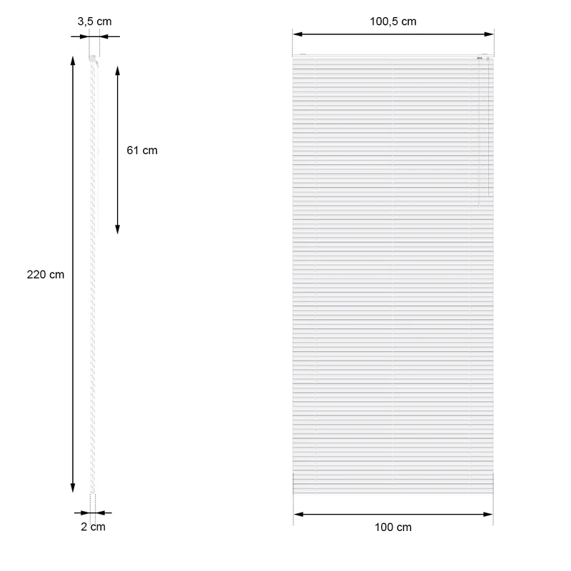 Aluminium Jalousie 100x220 cm Schwarz inkl. Montagematerial