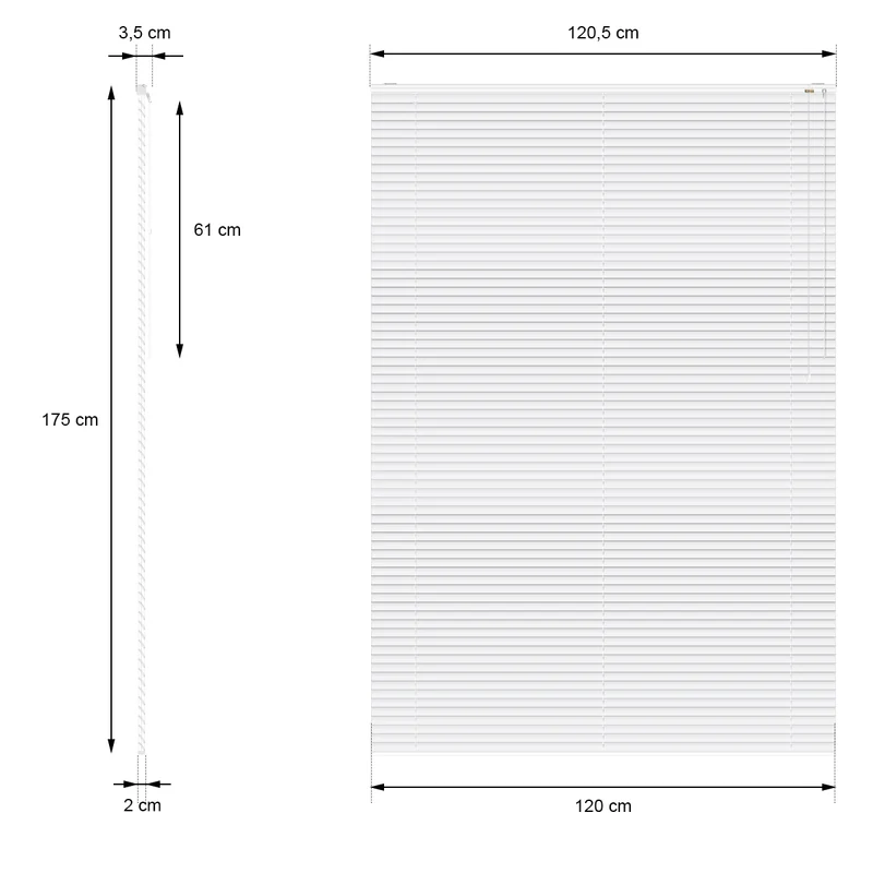 Aluminium Jalousie 120x175 cm Schwarz inkl. Montagematerial