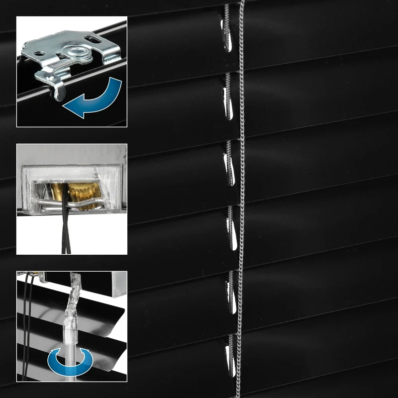Aluminium Jalousie 120x175 cm Schwarz inkl. Montagematerial