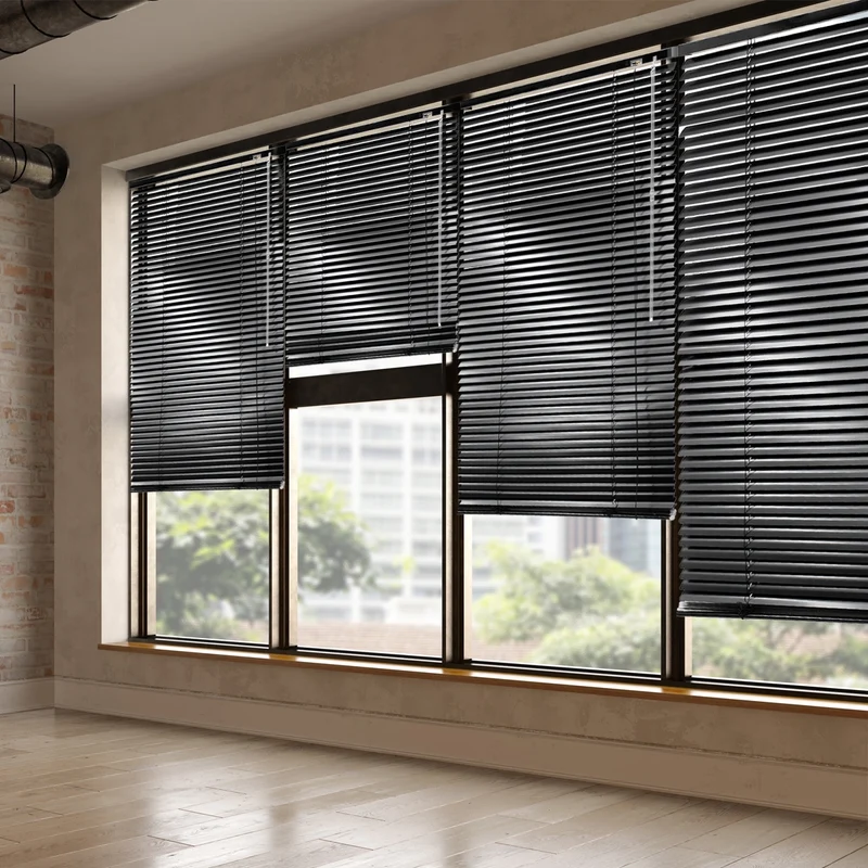 Aluminium Jalousie 120x175 cm Schwarz inkl. Montagematerial